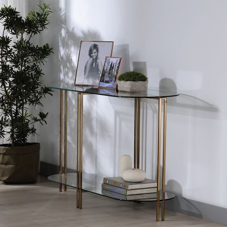 ACME Veises Sofa Table Champagne Finish