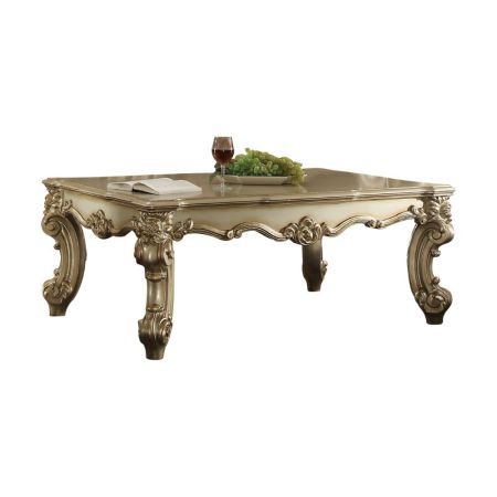 ACME Vendome II Coffee Table Gold Patina & Bone Finish