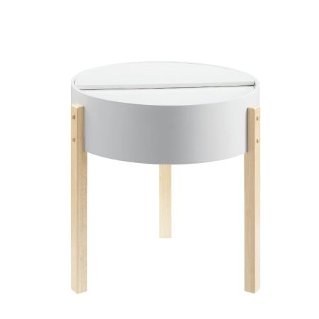 ACME Bodfish End Table White & Natural Finish