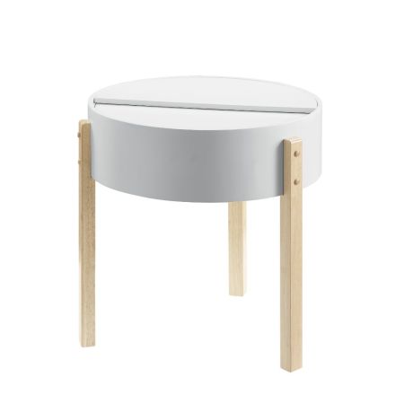 ACME Bodfish End Table White & Natural Finish