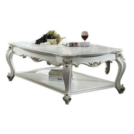 ACME Picardy II Coffee Table Antique Pearl Finish