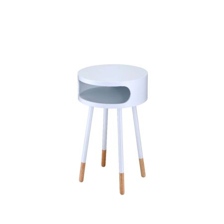 ACME Sonria Accent Table White & Natural Finish