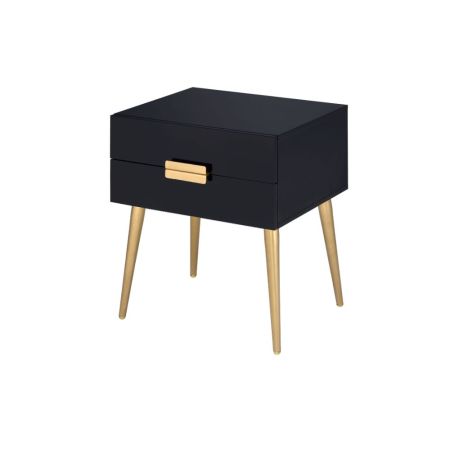 ACME Denvor End Table Black & Gold Finish