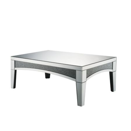 ACME Noralie Coffee Table Mirrored & Faux Diamonds