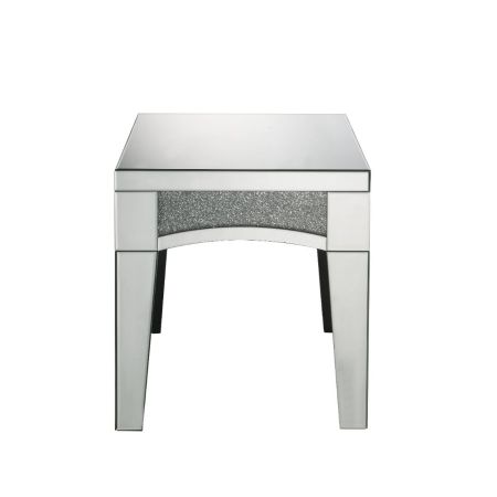 ACME Noralie End Table Mirrored & Faux Diamonds