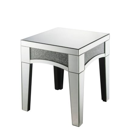 ACME Noralie End Table Mirrored & Faux Diamonds