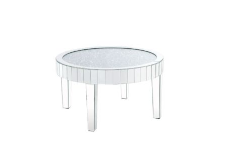 ACME Noralie Coffee Table Mirrored & Faux Diamonds