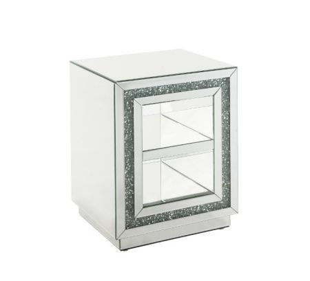 ACME Noralie End Table Mirrored & Faux Diamonds