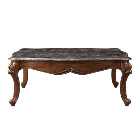 ACME Miyeon Coffee Table Marble Top & Cherry Finish