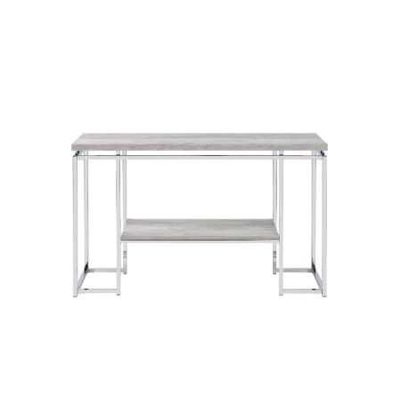 ACME Chafik Sofa Table Natural Oak & Chrome Finish