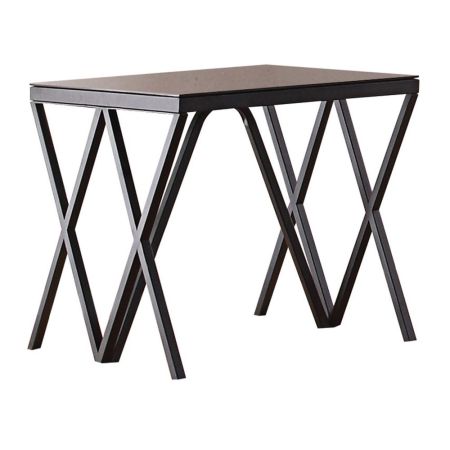 ACME Magenta End Table Glass Top & Black Finish