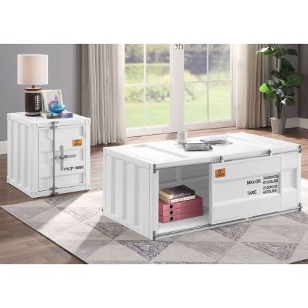 ACME Cargo Coffee Table White Finish