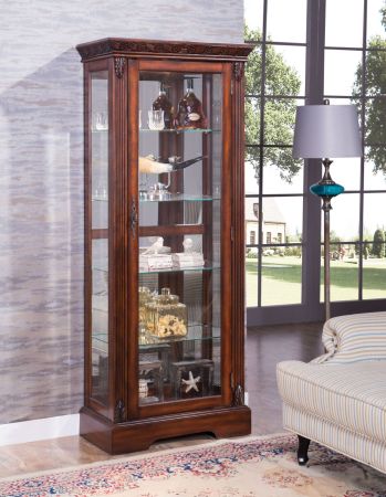 ACME Addy Curio Cabinet Cherry Finish