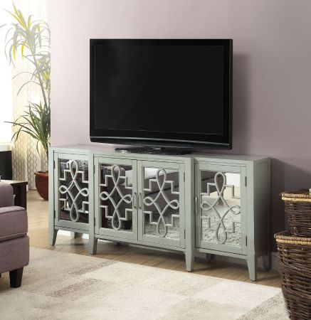 ACME Kacia Console Cabinet Antique Gray Finish