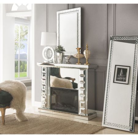 Dominic Fireplace 90202 Mirrored By Acme Furniture