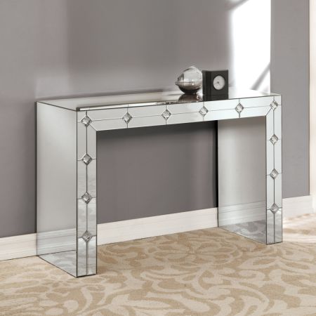 ACME Hessa Console Table Mirrored & Faux Rhinestone