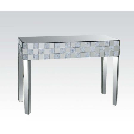 ACME Nasa Console Table Mirrored & Mother Of Pearl