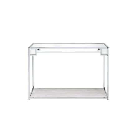 ACME Asbury Console Table Mirrored & Chrome Finish