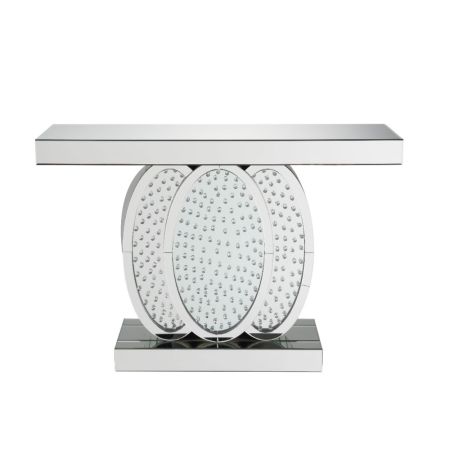 ACME Nysa Console Table Mirrored & Faux Crystals