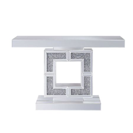 ACME Noralie Console Table Mirrored & Faux Diamonds