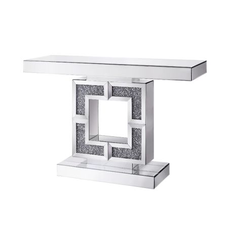 ACME Noralie Console Table Mirrored & Faux Diamonds