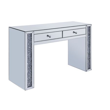 ACME Noralie Vanity Desk Mirrored & Faux Diamonds