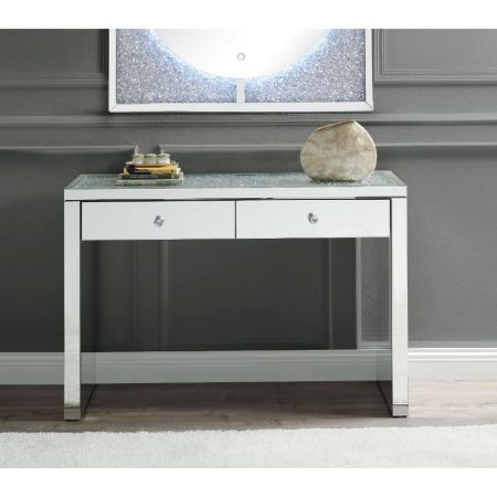 ACME Noralie Console Table Mirrored & Faux Diamonds