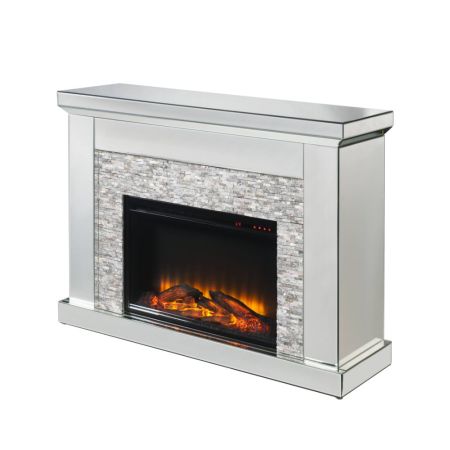 Laksha Fireplace 90522 Mirrored By Acme Furniture