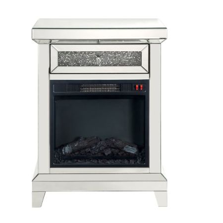 ACME Noralie Fireplace Mirrored & Faux Diamonds