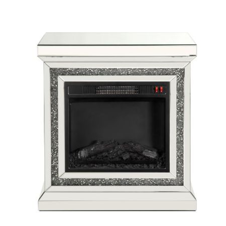 ACME Noralie Fireplace Mirrored & Faux Diamonds