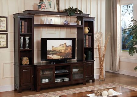 ACME Halden Entertainment Center Merlot Finish