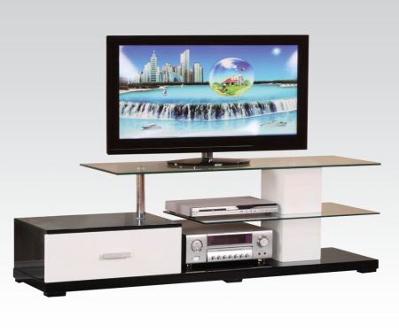 ACME Ivana TV Stand White & Black Finish