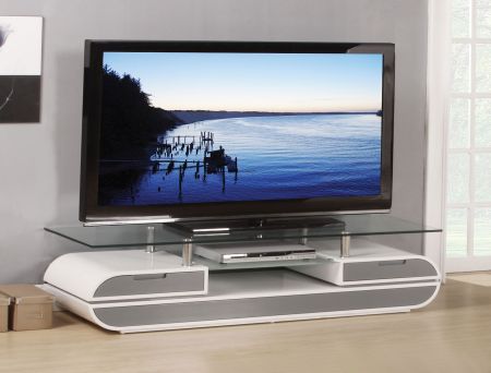 ACME Lainey TV Stand White & Gray Finish