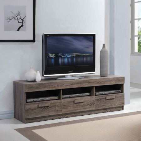 ACME Alvin TV Stand Rustic Oak Finish