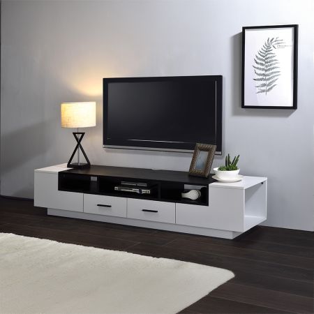 ACME Armour TV Stand White & Black Finish