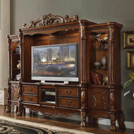 ACME Dresden Entertainment Center Cherry Oak Finish