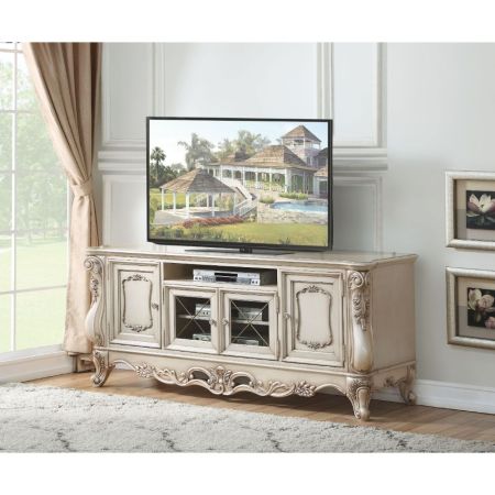 ACME Gorsedd TV Stand Golden Ivory Finish