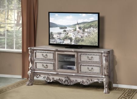 ACME Dresden TV Stand Vintage Bone White Finish