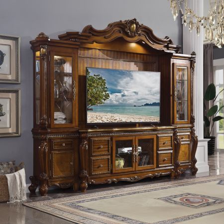 ACME Picardy Entertainment Center Honey Oak Finish