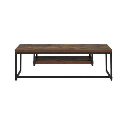 ACME Bob TV Stand Weathered Oak & Black Metal Finish