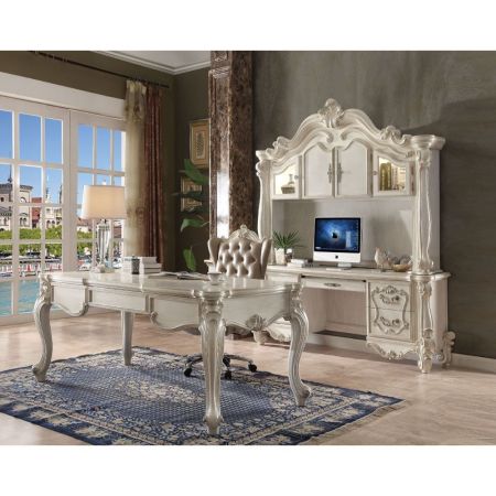 ACME Versailles Executive Writing Desk Bone White Finish