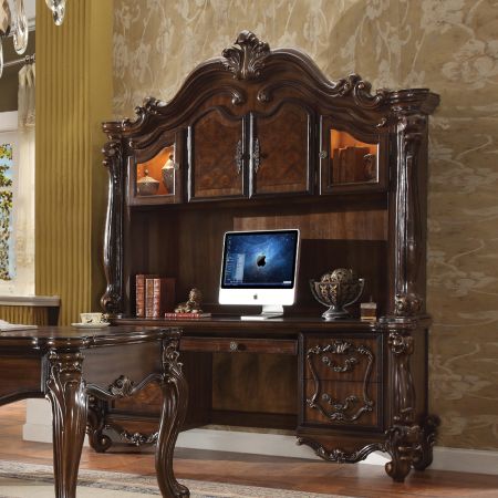 ACME Versailles Executive Computer Desk W/Hutch Cherry Oak Finish