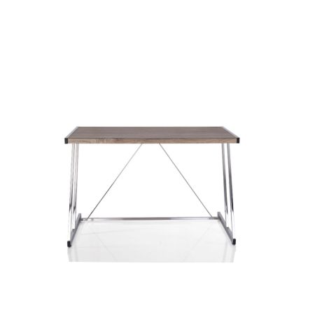 ACME Finis Writing Desk W/Usb Weathered Oak & Chrome Finish