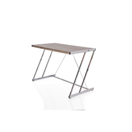 ACME Finis Writing Desk W/Usb Weathered Oak & Chrome Finish