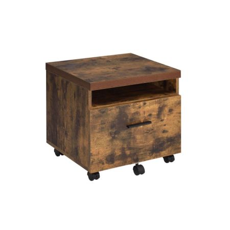 ACME Bob File Cabinet Weathered Oak & Black Finish