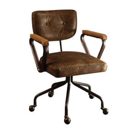 ACME Hallie Office Chair Vintage Whiskey Top Grain Leather