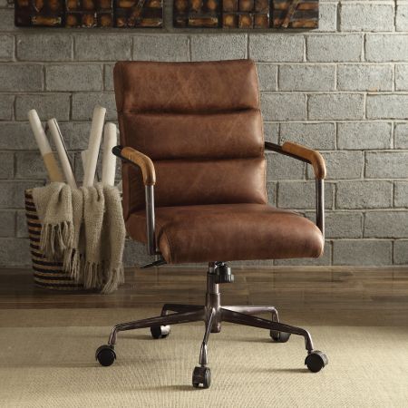 ACME Harith Office Chair Retro Brown Top Grain Leather