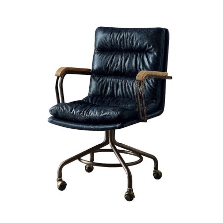 ACME Harith II Office Chair Vintage Blue Top Grain Leather