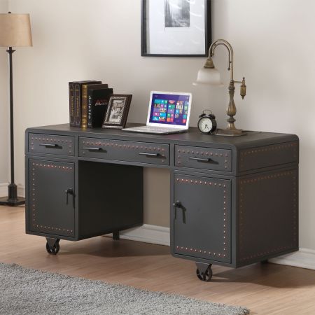 ACME Actaki Executive Writing Desk Sandy Gray Finish