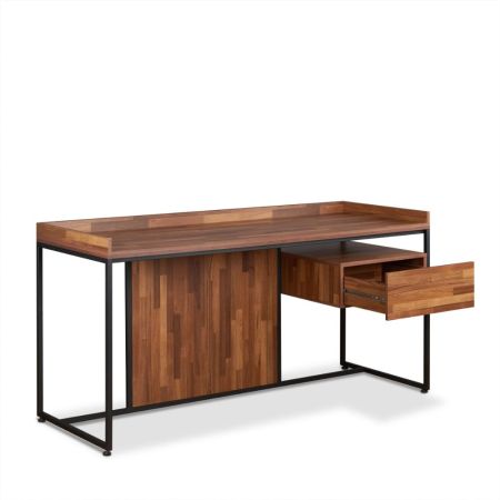 ACME Sara Writing Desk Walnut & Sandy Black Finish